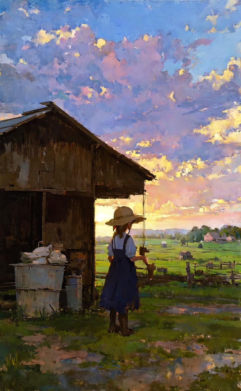 117180-3476915130-little girl working hard at a farm, (painterly, cinematic, atmospheric perspective).png